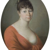 Barbora Gretzlová (1777 - 1845) se provdala za Prokopa Kehrna (1768 - 1809), narodily se jim tři děti a žili ve Stračově (zdroj Národní muzeum)