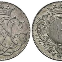 Rodová ražba Leopolda Kinského (1713 - 1760), 1/2 Tolar (Gulden) b.l. (zdroj livebid.cz)