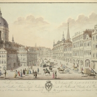 Kaiserštejnský palác na Malostranském náměstí na obrázku z r. 1794 třetí zprava (zdroj trinity-art.cz)