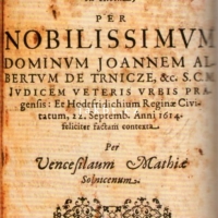 Latinská kniha tištěná v Kleinwechtrově tiskárně ve Vlčicích roku 1614 (zdroj Strahovský klášter)