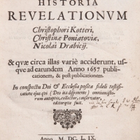 Historia Revelationum - popis zjevení Kryštofa Kottera, Kristiny Poniatowské a Mikuláše Drabíka (zdroj muzeumleszno.pl)