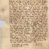 Dopis Jana Cyrilla (1569-1632), tchána J. A. Komenského. Byl biskupem Jednoty bratrské, kazatelem v Betlémské kapli a korunoval Fridricha Falckého na českého krále (foto matouskonecny.jbcr.cz)