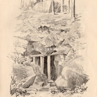 Skrýše Komenského (kresba Jindřich Křeček, 1936)