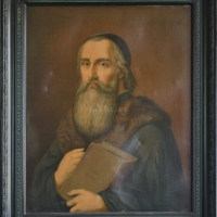 J. A. Komenský, tisk na plátně, podle G. Langa, 63 x 75 cm