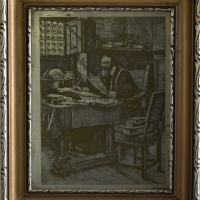 J. A. Komenský, rytina podle Václava Brožíka, 21 x 25 cm