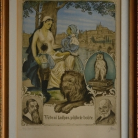 J. A. Komenský a Alois Jirásek, 48 x 64 cm