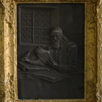 J. A. Komenský, plaketa, autor František Homolka, 19 x 24 cm