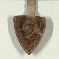 Pečeť Zbraslava z Vchynic se zatočeným rohem, 1238 (zdroj NA Praha)
