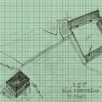 Rekonstrukční skica hospodářského dvora v Bílé Třemešné v r. 1850 (zdroj Jan Žižka, Harrachovské hospodářské dvory, 2023)