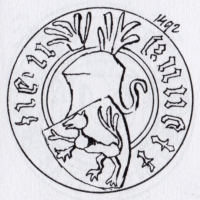 Překreslená pečeť Kuneše Třemešského ze Železna, 1492 (zdroj A. Sedláček, Atlas erbů a pečetí)