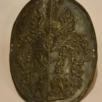 Kovový šlechtický štít Gretzlů z Gränzensteinu, kolem roku 1762